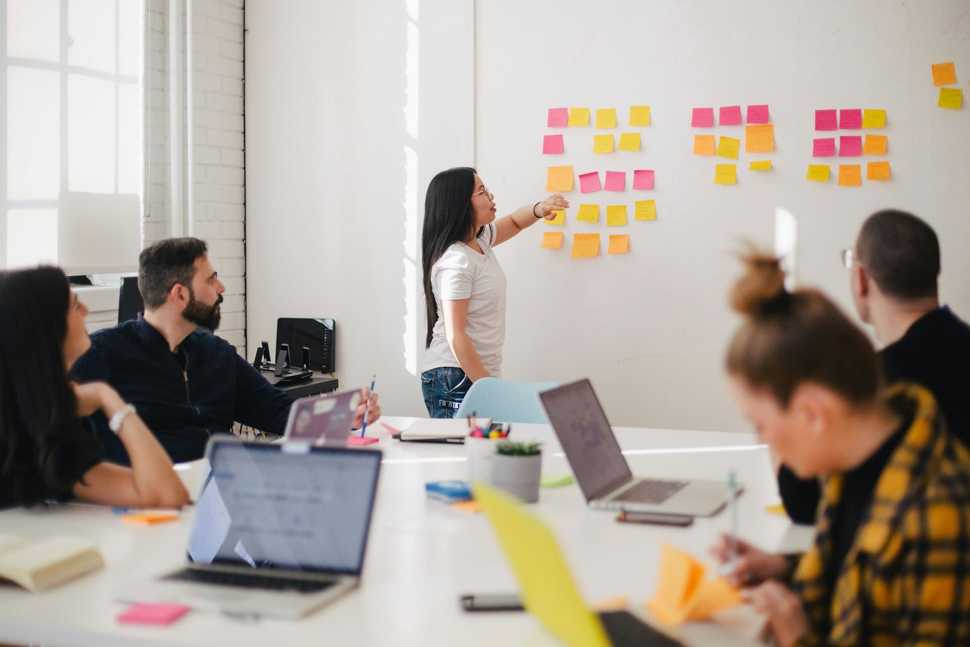 Planning session at a whiteboard