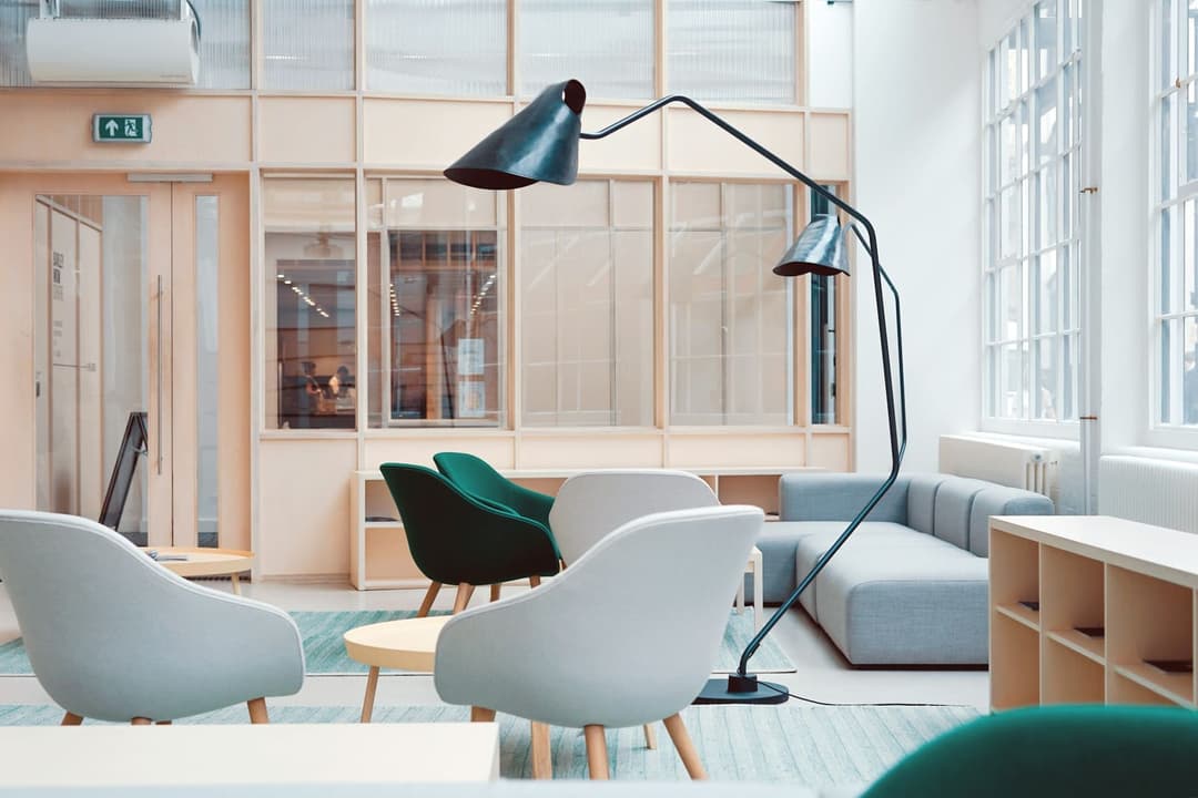 Bright modern office lounge